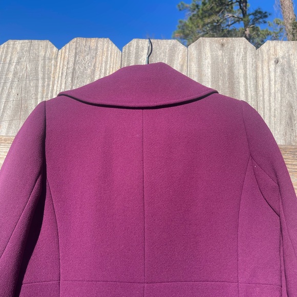 J. Crew Women's Aubergine Merlot Rich Purple Wool Car Coat Size P 10 - Picture 10 of 14